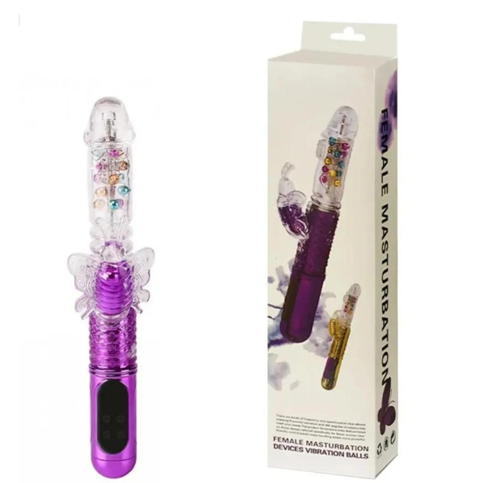 Vibrador Giratorio Recargable Doble Estimulación Punto G Buterfly